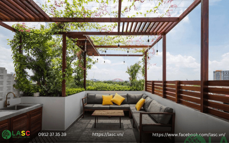 thiết kế sân vườn trong nhà phố
