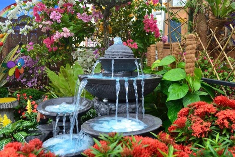 Tiểu cảnh hòn non bộ thác nước