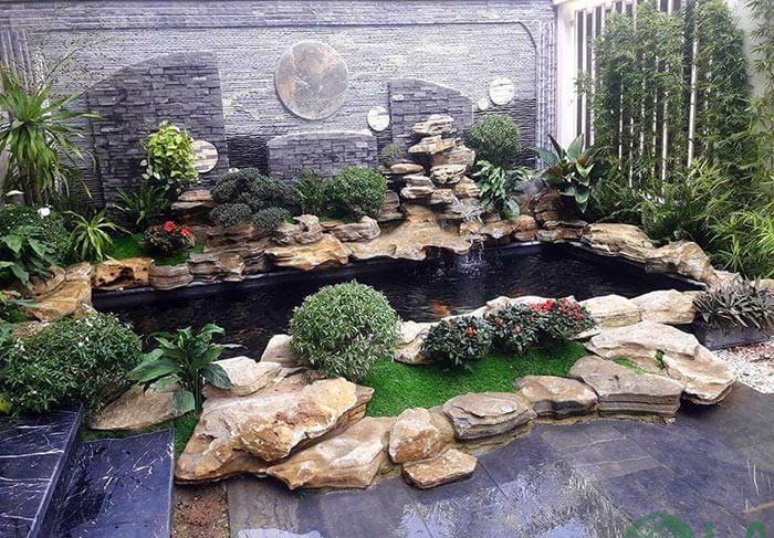 tiểu cảnh hòn non bộ thác nước