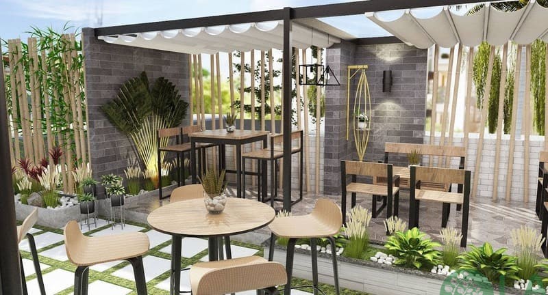 tiểu cảnh quán cà phê