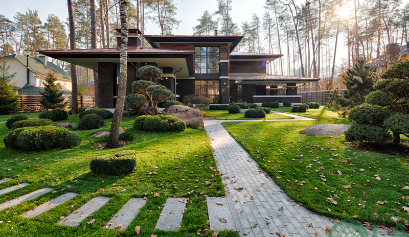 tiểu cảnh đồi cỏ sân vườn