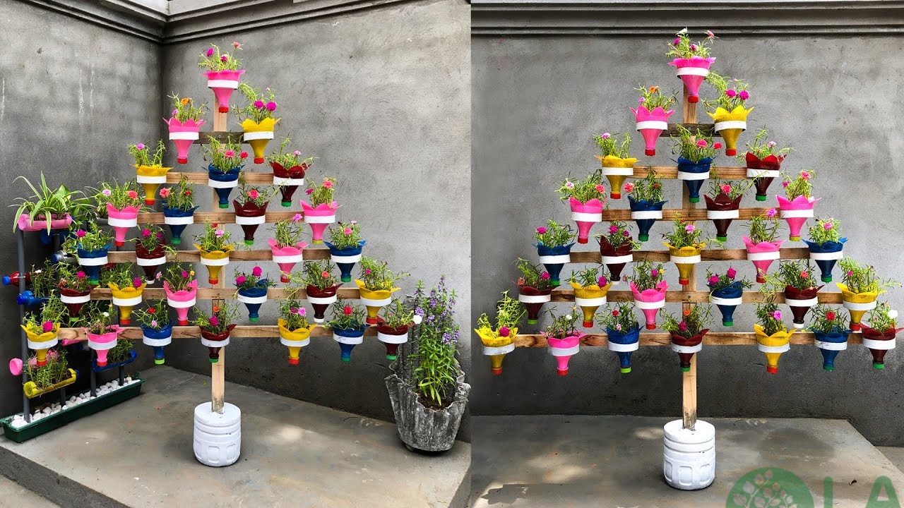 cách làm chậu trồng cây từ chai nhựa