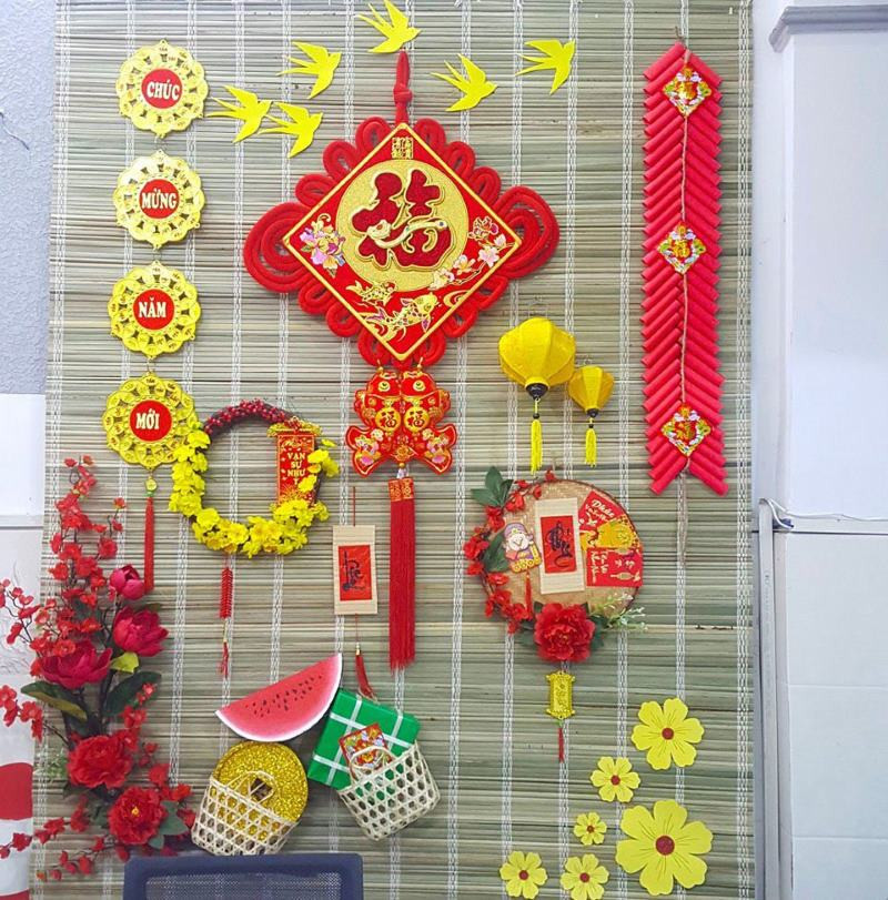 cách trang trí tiểu cảnh ngày Tết 