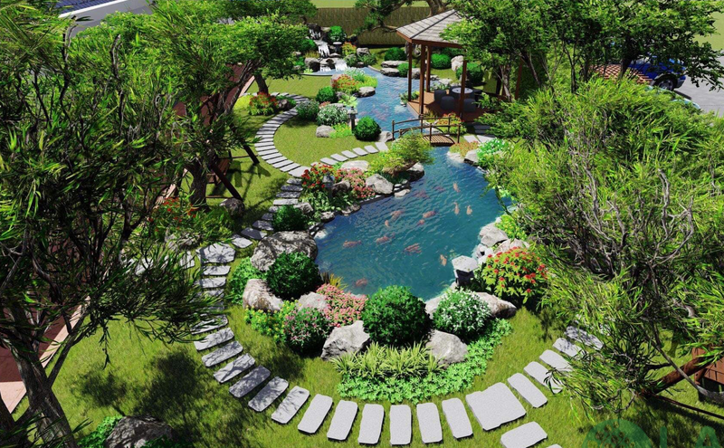 thi công sân vườn 2000m2 thi công sân vườn 2000m2