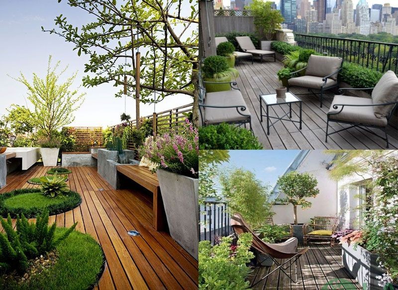 thiết kế sân vườn trên sân thượng