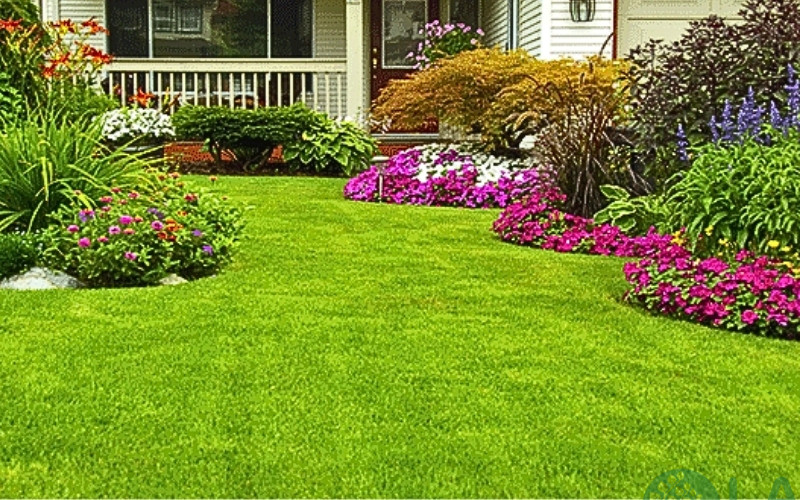 Trang trí sân vườn bằng cỏ nhân tạo