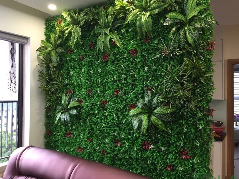 trang trí sân vườn bằng cỏ nhân tạo