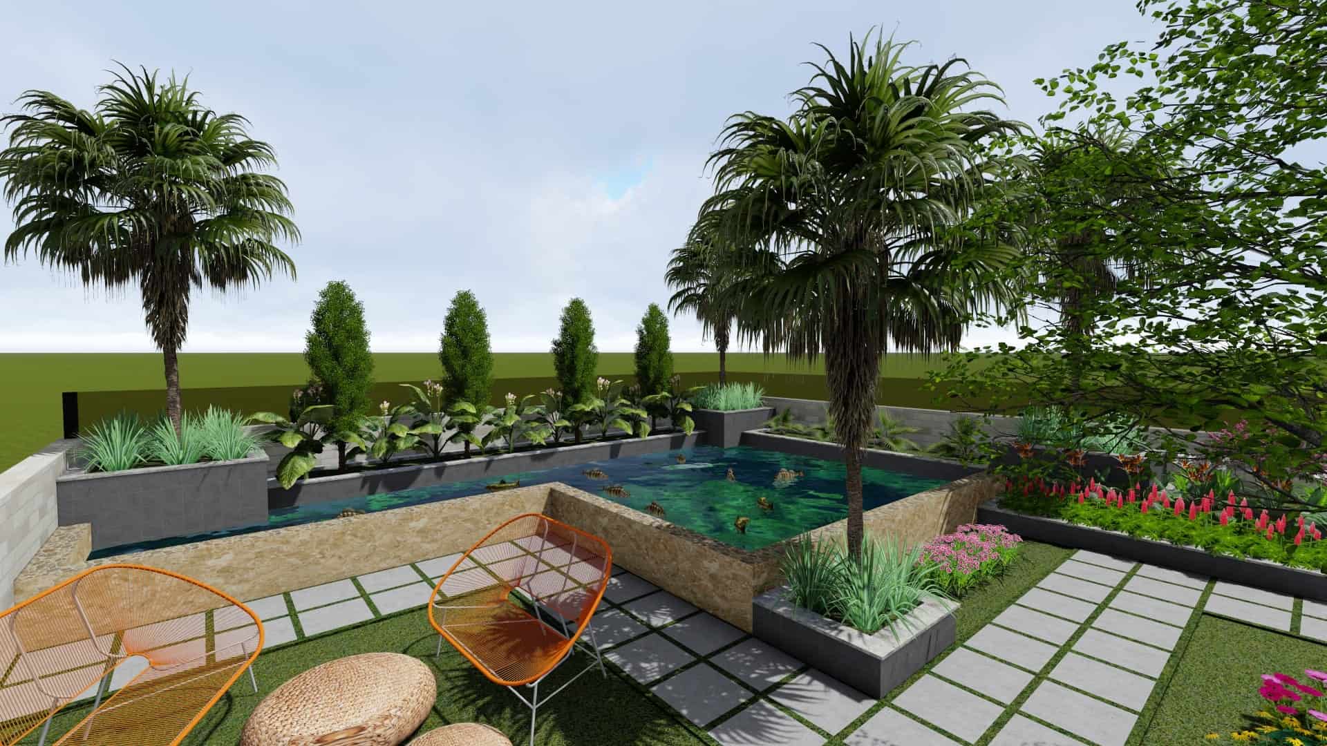 hồ cá biệt thự anh tân