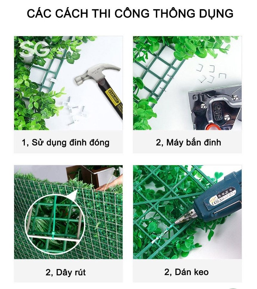 cách trang trí thảm cỏ trên tường