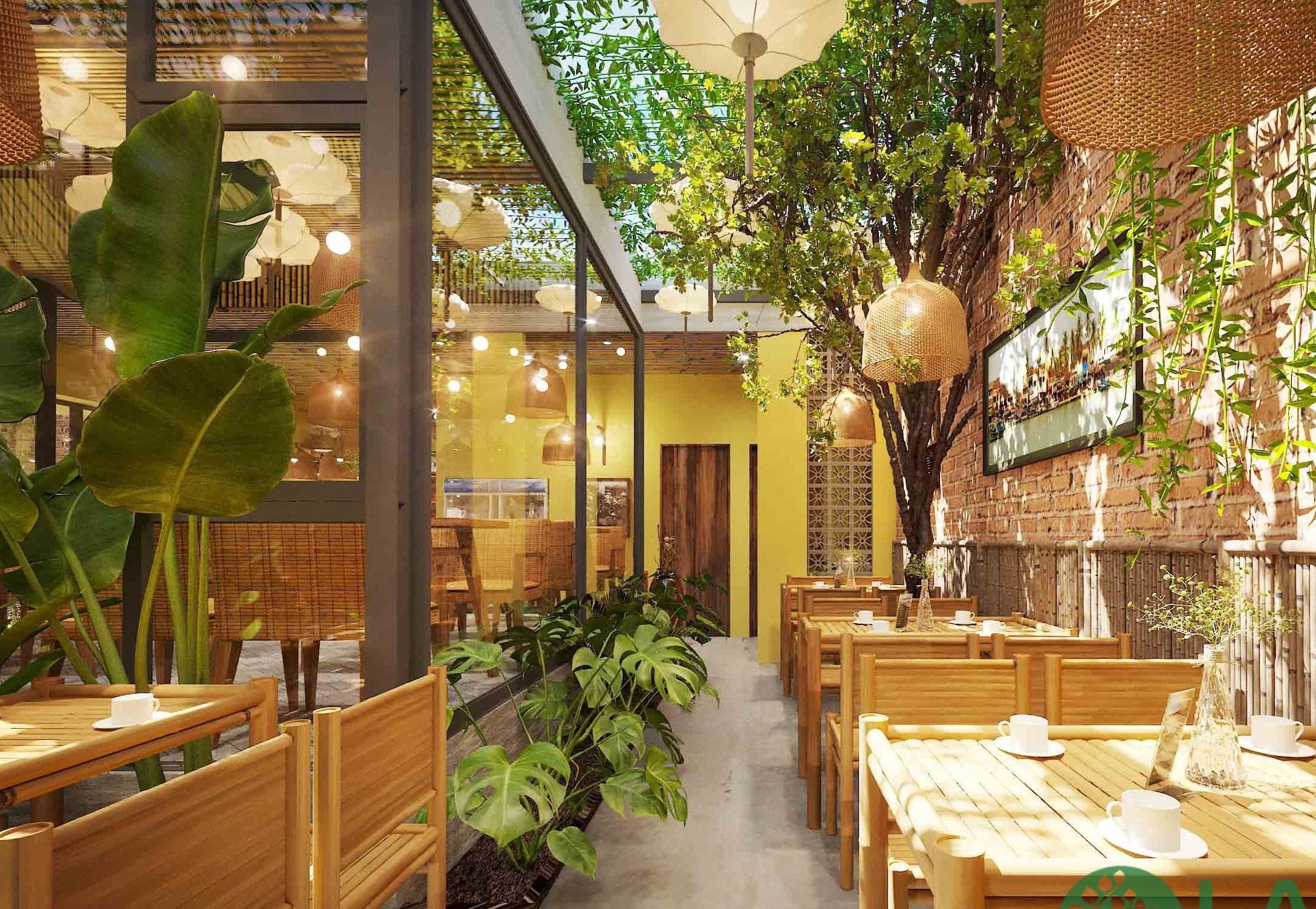 thiết kế cà phê sân vườn đẹp 