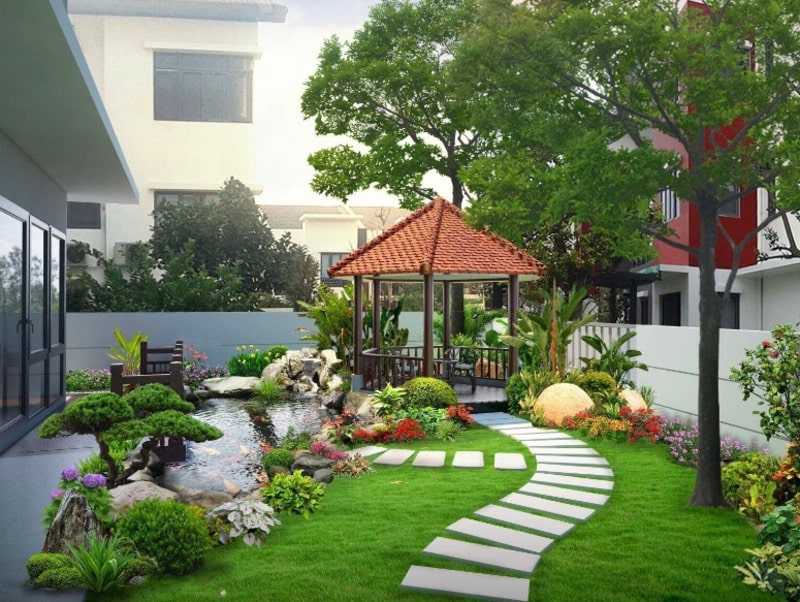 thiet ke thi cong san vuon