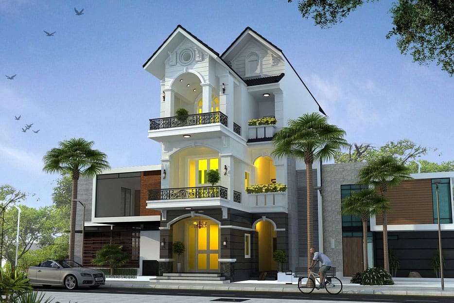 thiết kế ngoại thất cho nhà mặt phố