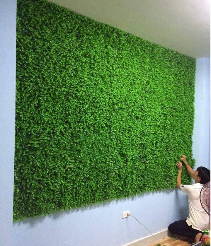 cách trang trí thảm cỏ trên tường