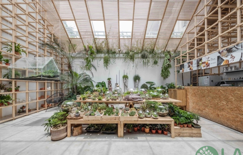 quán cà phê sân vườn đơn giản