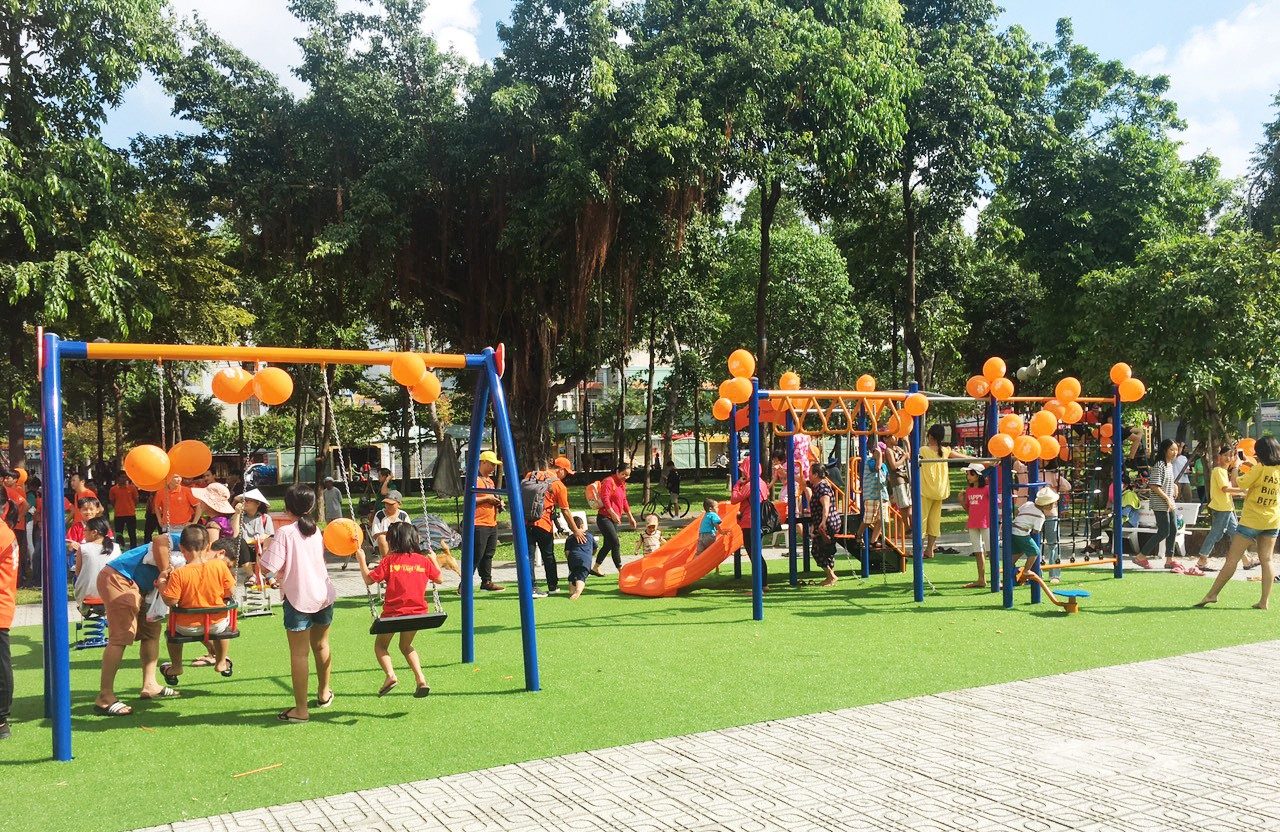 sân vườn trường mầm non đẹp